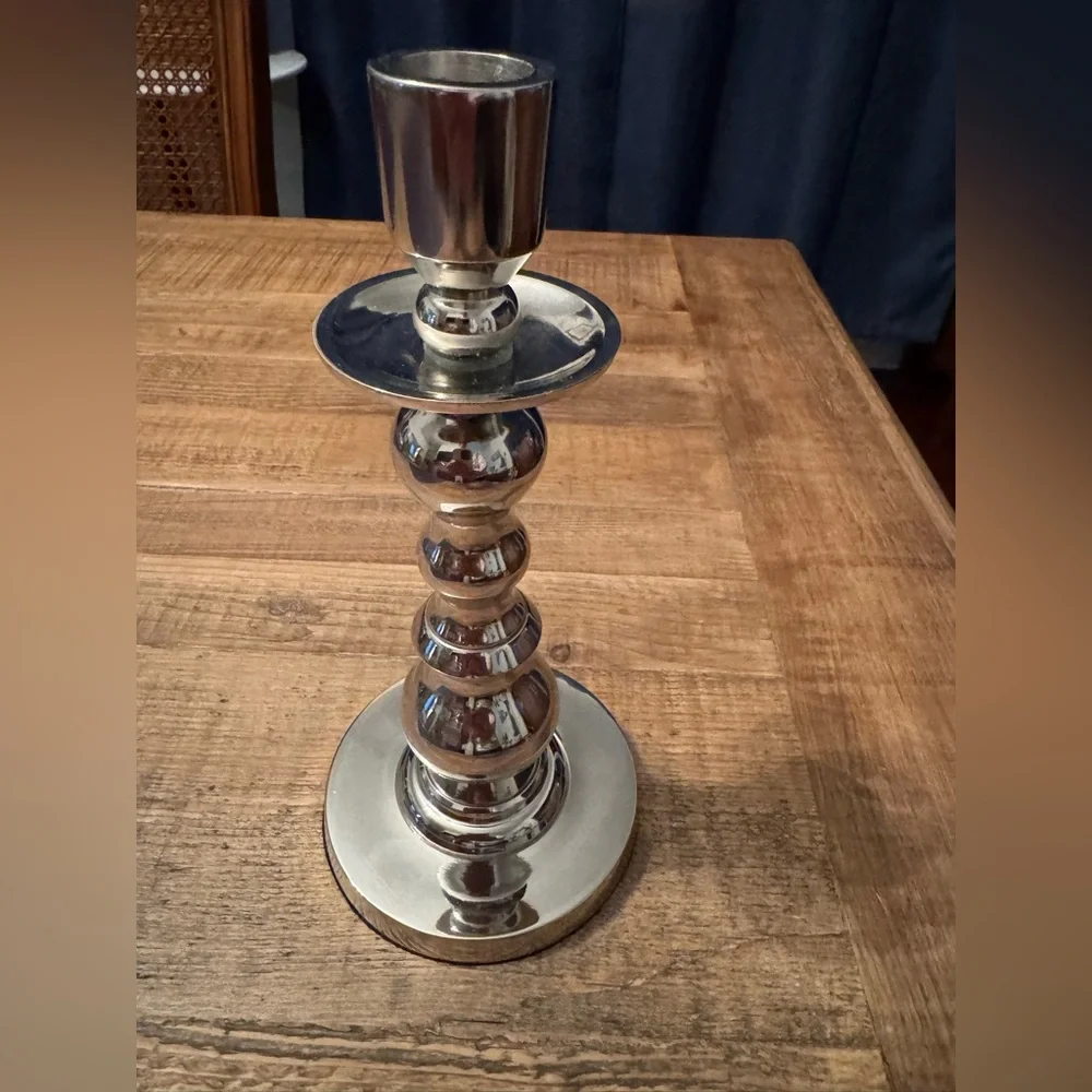 NWT Pottery Barn Candle Holder Set (2) - Silver